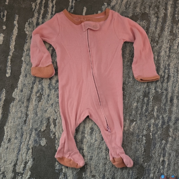 Cloud Island Pink and Tan Footed One Piece - Picture 1 of 6